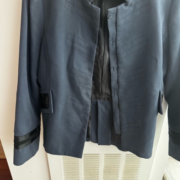 ZARA navy blue military jacket blazer - Picture 3 of 6